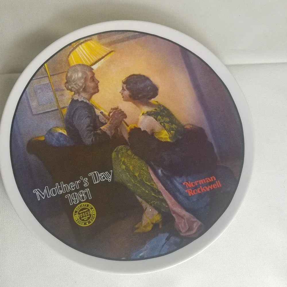 Knowles Norman Rockwell Mother's Day 1981 Plate After the Party Excellent 8.5